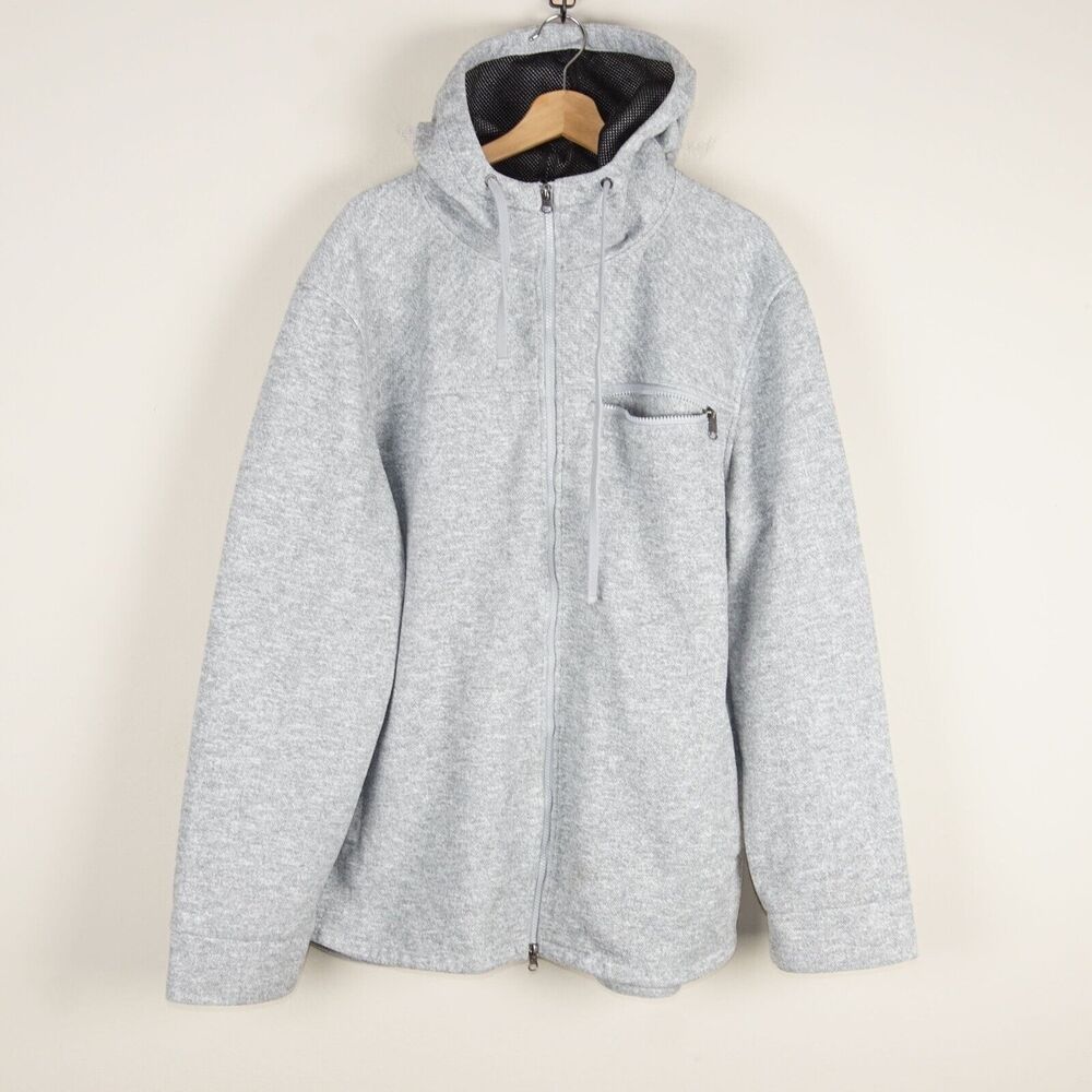 Mia Melon One Man Full Zip Heather Gray Weather Proof Outdoor Hooded Jacket XXL